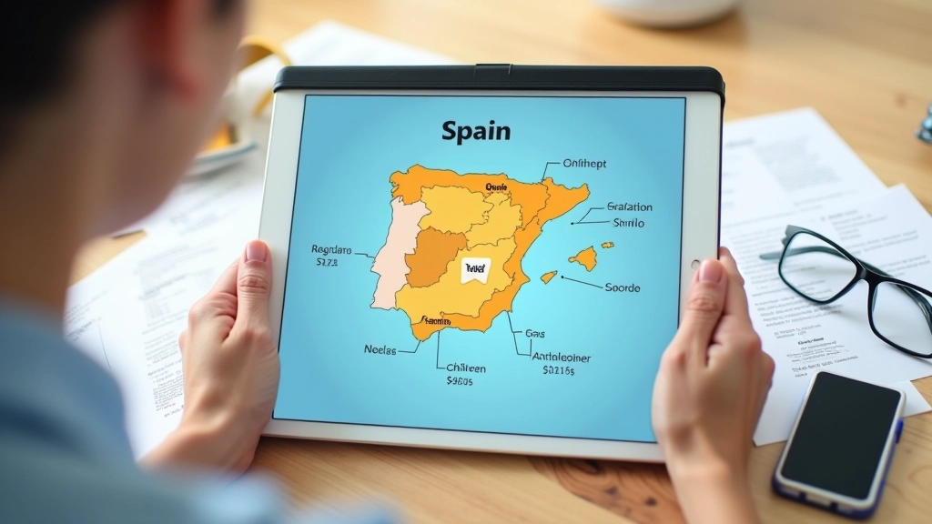 Mapa de España con diferentes regiones resaltadas mostrando variaciones fiscales